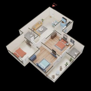 Floor Plan in 2.5 BHK Apartment at ROF Amaltas, Meoka – for Sale