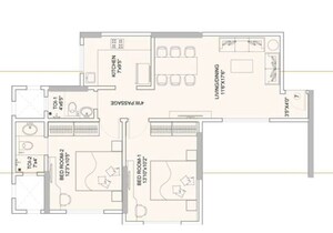 Floor Plan in 2 BHK Apartment at Sunteck Gilbird, Andheri West – for Sale