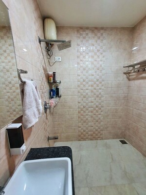 Bathroom in 2 BHK Apartment at Dheeraj Gaurav Heights, Jogeshwari West – for Rent