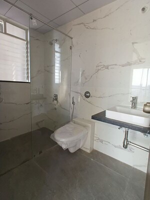 Bathroom in 3 BHK Apartment at Goel Ganga Serio E F Building, Kharadi – for Rent