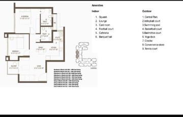 Floor Plan in 2 BHK Apartment at Embassy Edge, Devanahalli – for Sale
