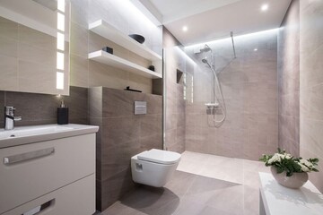 Attached Bathroom in 3 BHK Builder Floor at Prashant Vihar – for Sale