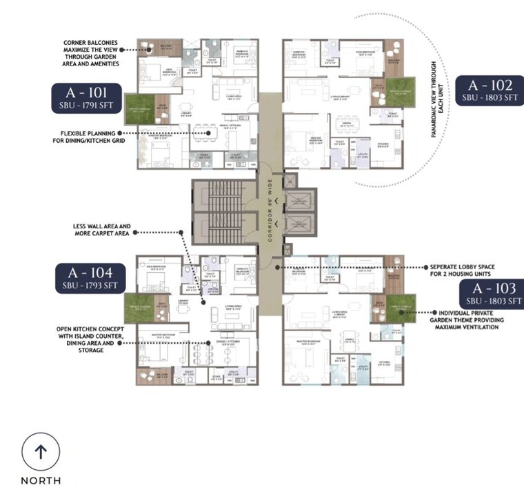 Floor Plan, hoskote 3 Bedroom 1791 Sq.Ft. Apartment In Hoskote Bangalore 9831582