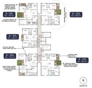 Floor Plan in 3 BHK Apartment at Hoskote – for Sale