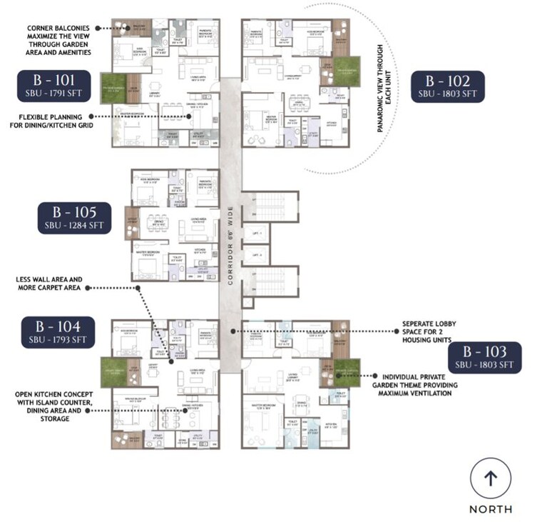 Floor Plan, hoskote 3 Bedroom 1791 Sq.Ft. Apartment In Hoskote Bangalore 9831582