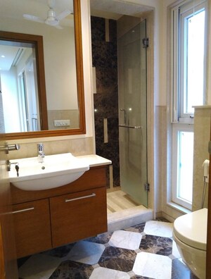 Bathroom in 4 BHK Builder Floor at Hauz Khas Enclave – for Sale
