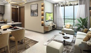 Living Room in 3 BHK Apartment at Ruparel Vivanza, Byculla – for Sale