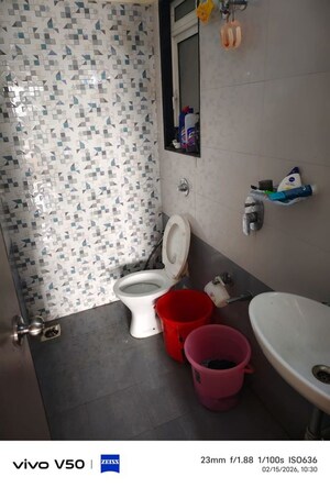 Bathroom in 1 RK Apartment at Neelkanth Greens, Manpada – for Rent