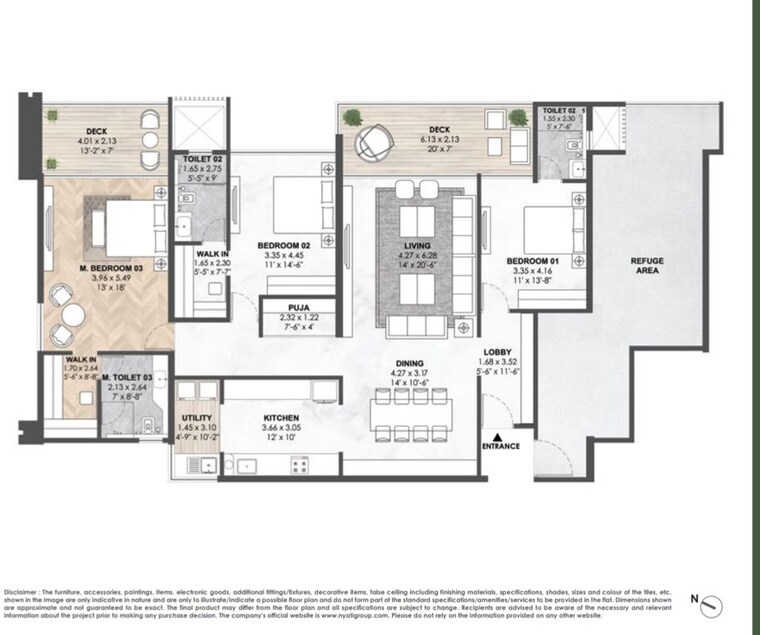 Floor Plan, nyati-elenor 4 Bedroom 1798 Sq.Ft. Apartment In Lulla Nagar Pune 10010450