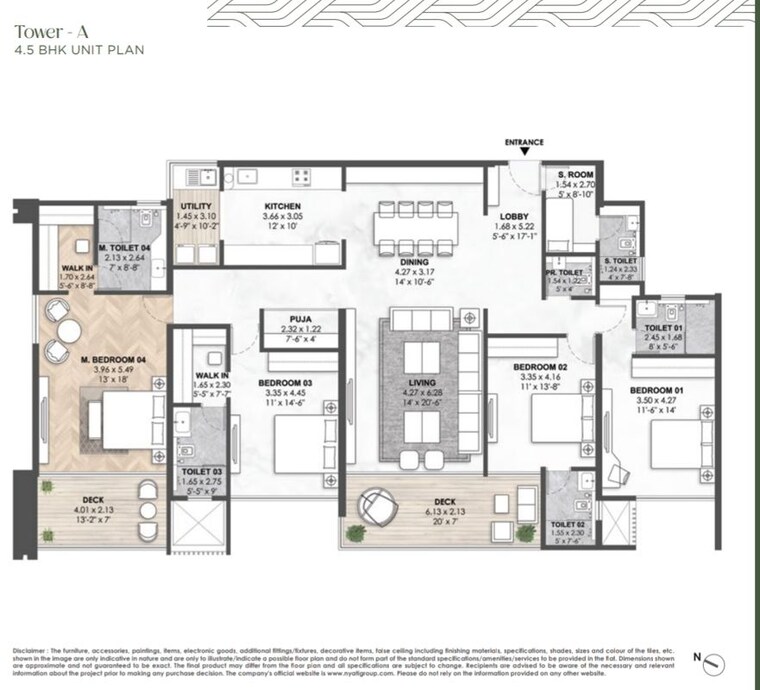 Floor Plan, nyati-elenor 4 Bedroom 1798 Sq.Ft. Apartment In Lulla Nagar Pune 10010450
