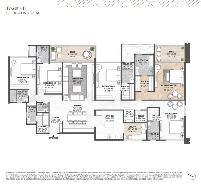 Floor Plan, nyati-elenor 4 Bedroom 1798 Sq.Ft. Apartment In Lulla Nagar Pune 10010450