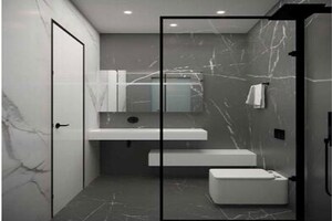 Attached Bathroom in 3 BHK Apartment at The Aga Hall Estate, Mazgaon – for Sale