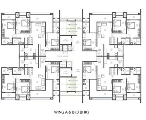 Floor Plan in 3 BHK Apartment at Tru Meadows, Kondhwa – for Sale