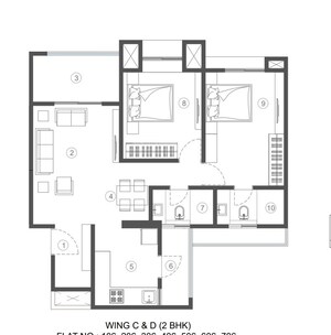 Floor Plan in 3 BHK Apartment at Tru Meadows, Kondhwa – for Sale
