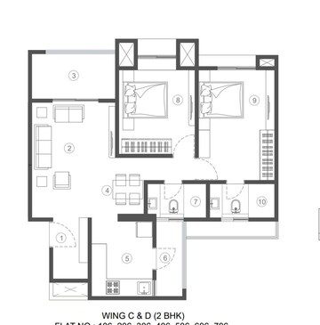 Floor Plan in 3 BHK Apartment at Tru Meadows, Kondhwa – for Sale
