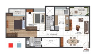 Floor Plan in 3 BHK Apartment at Shriram The Spectrum, Undri – for Sale