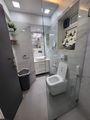 Bathroom in 3 BHK Apartment at Evershine Embassy, Andheri West – for Rent