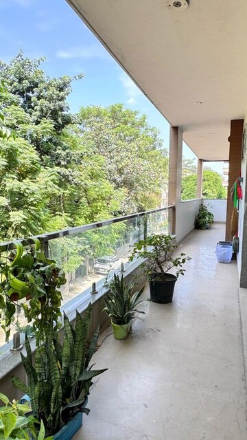 Balcony in 4 BHK Builder Floor at Sushant Lok I – for Rent