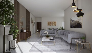 Living Room in 2 BHK Apartment at Godrej Meridien, Sector 106 – for Rent