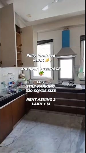 Kitchen in 4 BHK Builder Floor at Geetanjali Enclave – for Rent