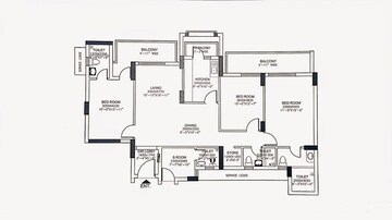 Floor Plan in 3.5 BHK Apartment at DLF New Town Heights III, Sector 91 – for Sale