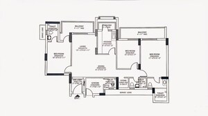 Floor Plan in 3.5 BHK Apartment at DLF New Town Heights III, Sector 91 – for Sale