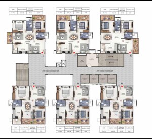 Floor Plan in 2 BHK Apartment at Candeur Lakescape, Kondapur – for Sale