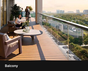 Balcony in 4 BHK Apartment at Gaur NYC Residences, Sector 3 Wave City – for Sale