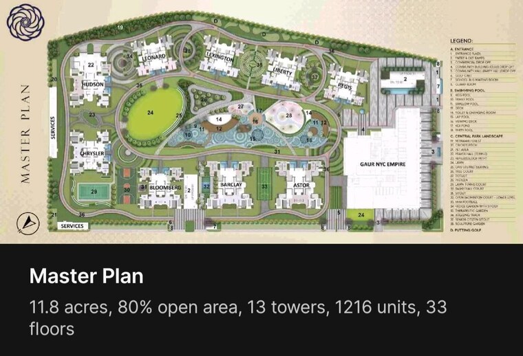 Master Plan, gaur-nyc-residences 4 Bedroom 2210 Sq.Ft. Apartment In Sector 3 Wave City Ghaziabad 10014115