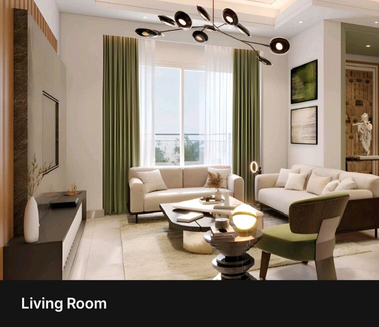 Living Room, gaur-nyc-residences 4 Bedroom 2210 Sq.Ft. Apartment In Sector 3 Wave City Ghaziabad 10014115