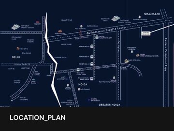 4 BHK Apartment – Map Location View at Gaur NYC Residences, Sector 3 Wave City - for Sale