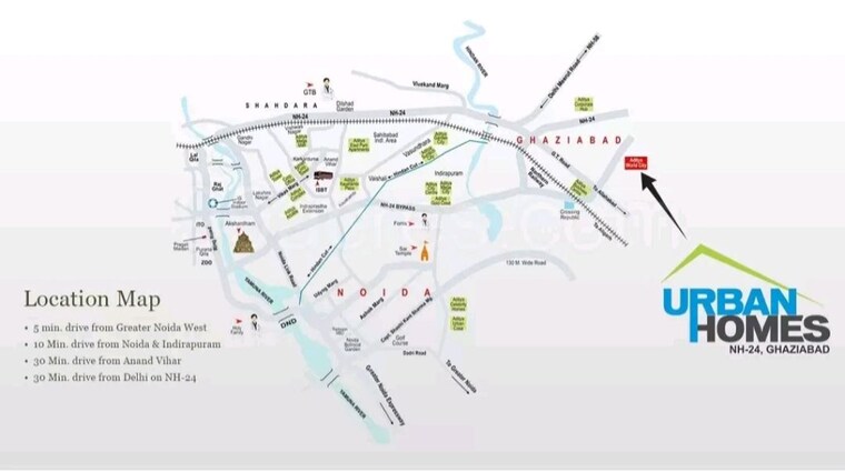 Map Location, aditya-urban-homes 2 Bedroom 840 Sq.Ft. Apartment In Shahpur Bamheta Ghaziabad 10014168