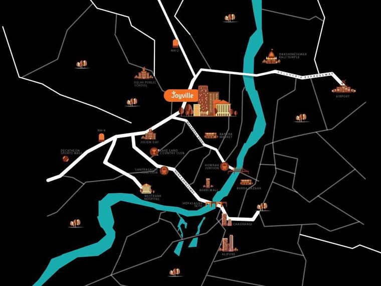 Map Location, shapoorji-pallonji-joyville-kolkata 3 Bedroom 1145 Sq.Ft. Apartment In Kona Kolkata 10014247