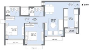 Floor Plan in 3 BHK Apartment at LnT Veridian, Powai – for Rent
