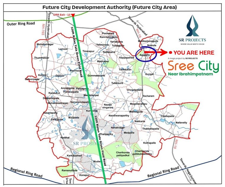 Map Location, sr-sree-city  200 Sq.Yd. Plot In Agapally Hyderabad 10014457