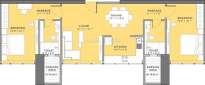 Floor Plan in 2 BHK Apartment at Ruparel Ariana, Parel – for Rent
