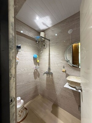 Bathroom in 3 BHK Apartment at Soham Tropical Lagoon, Ghodbunder Road – for Rent