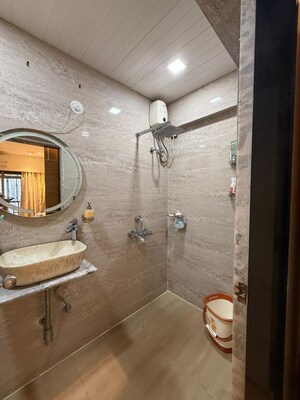 Bathroom in 3 BHK Apartment at Soham Tropical Lagoon, Ghodbunder Road – for Rent