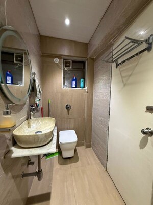 Bathroom in 3 BHK Apartment at Soham Tropical Lagoon, Ghodbunder Road – for Rent