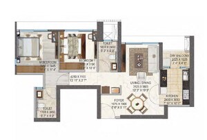 Floor Plan in 2 BHK Apartment at Peninsula Salsette 27, Byculla – for Rent