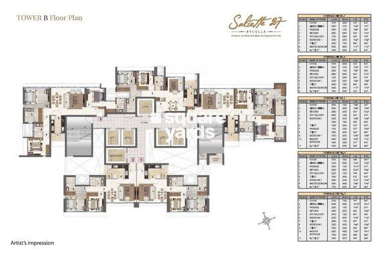 Floor Plan, peninsula-salsette-27 2 Bedroom 760 Sq.Ft. Apartment In Byculla Mumbai 10014758