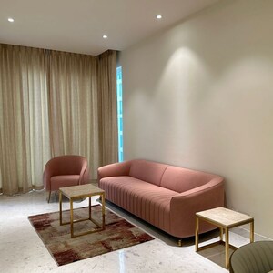 Living Room in 1 BHK Apartment at Bhartiya City Leela Residences, Thanisandra – for Rent