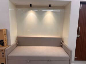 Living Room in 1 BHK Apartment at Raunak Bliss, Ghodbunder Road – for Rent