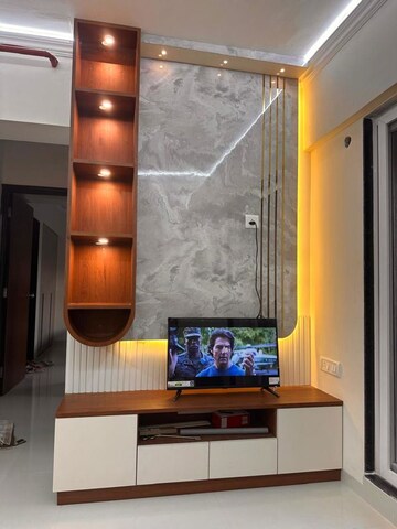 Living Room in 1 BHK Apartment at Raunak Bliss, Ghodbunder Road – for Rent