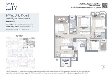 Floor Plan in 3 BHK Apartment at Goregaon East – for Sale