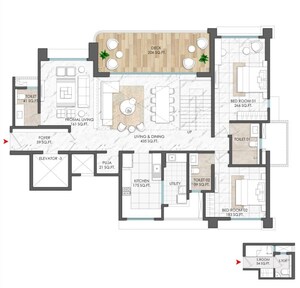 Floor Plan in 6 BHK Apartment at Kothrud – for Sale