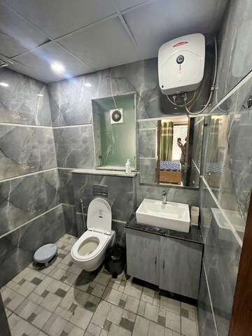 Bathroom in 3 BHK Builder Floor at Ansal Sushant Lok I, Sector 43 – for Rent