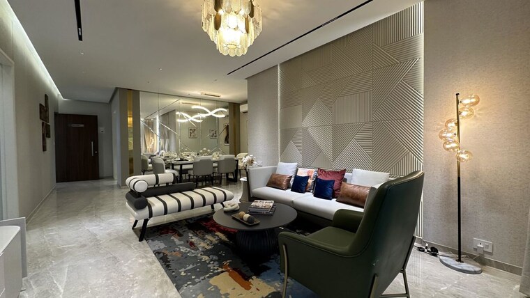 Living Room, lnt-island-cove 2 Bedroom 829 Sq.Ft. Apartment In Mahim Mumbai 10018398