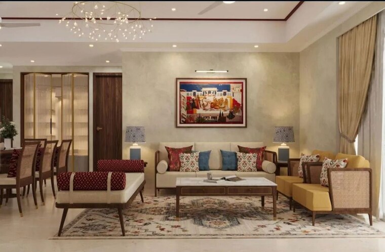 Living Room, hero-homes-palatial 3 Bedroom 2800 Sq.Ft. Apartment In Sector 104 Gurgaon 10018492