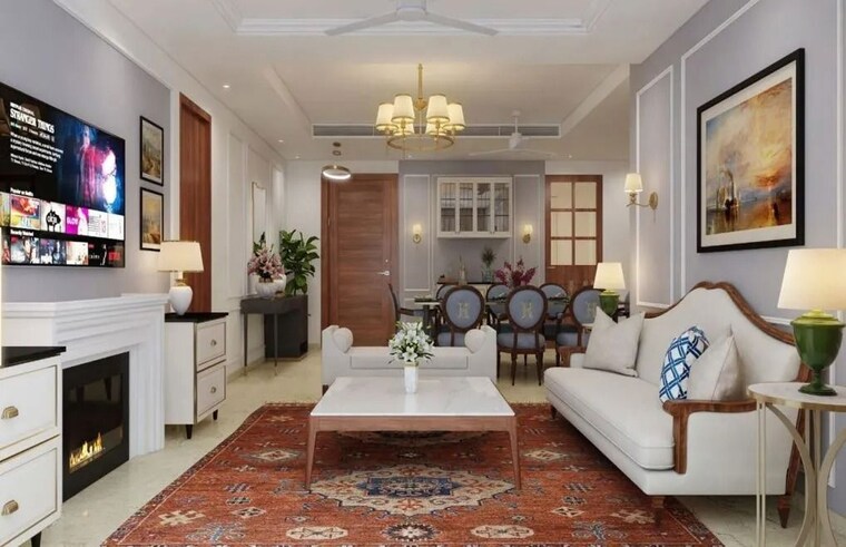 Living Room, hero-homes-palatial 4 Bedroom 3460 Sq.Ft. Apartment In Sector 104 Gurgaon 10018570